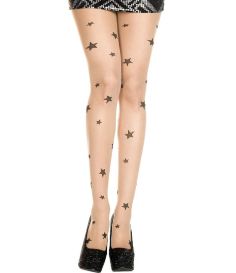 Collant sexy chair avec étoiles noires - MH7097NUB